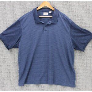 HUDSON RIVER HERITAGE CLASSICS Polo Shirt Men 2XL Navy Blue Striped Short Sleeve